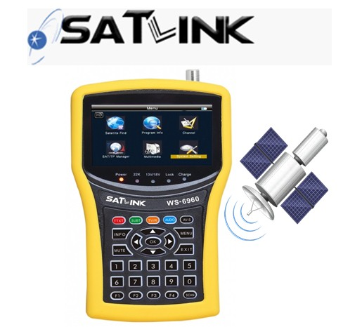 Localizador de Satelite Satlink WS 6960 - Tela de Alta Definição TFT LCD de 4.3 Polegadas